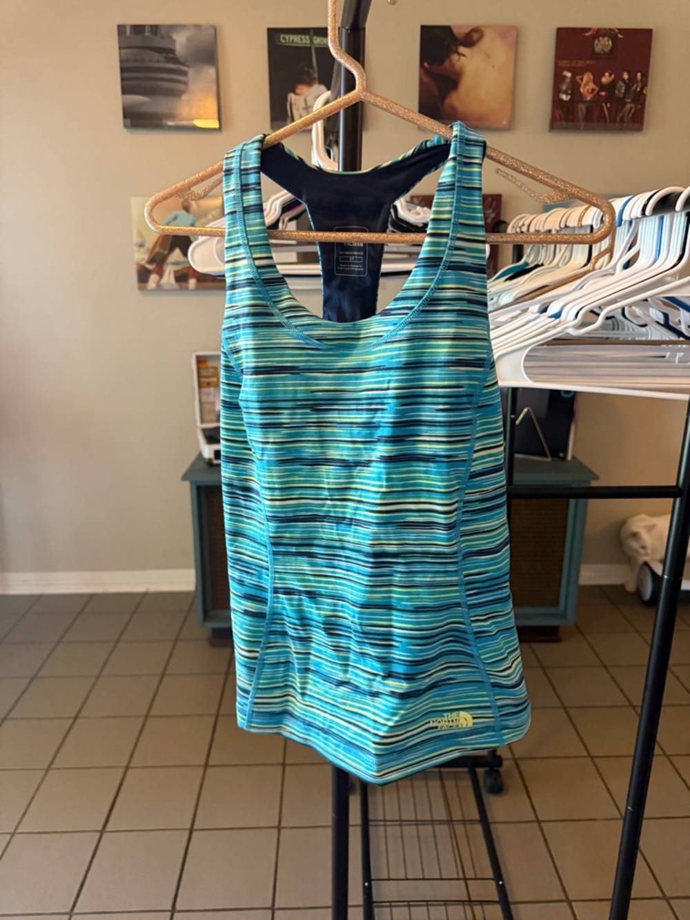 The North Face Women's Blue & Aqua Striped Racerback Tank